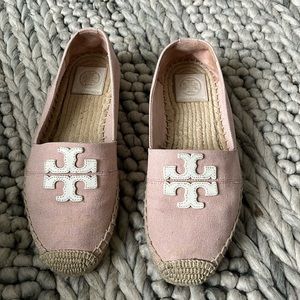 ❌SOLD❌Tory Burch – Weston Flat Espadrille SEASHELL PINK / WHITE